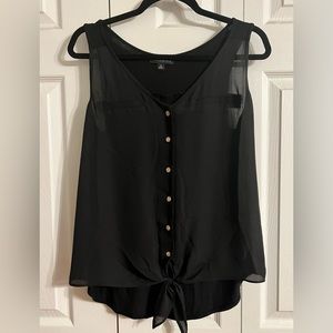 M black tie front blouse tank